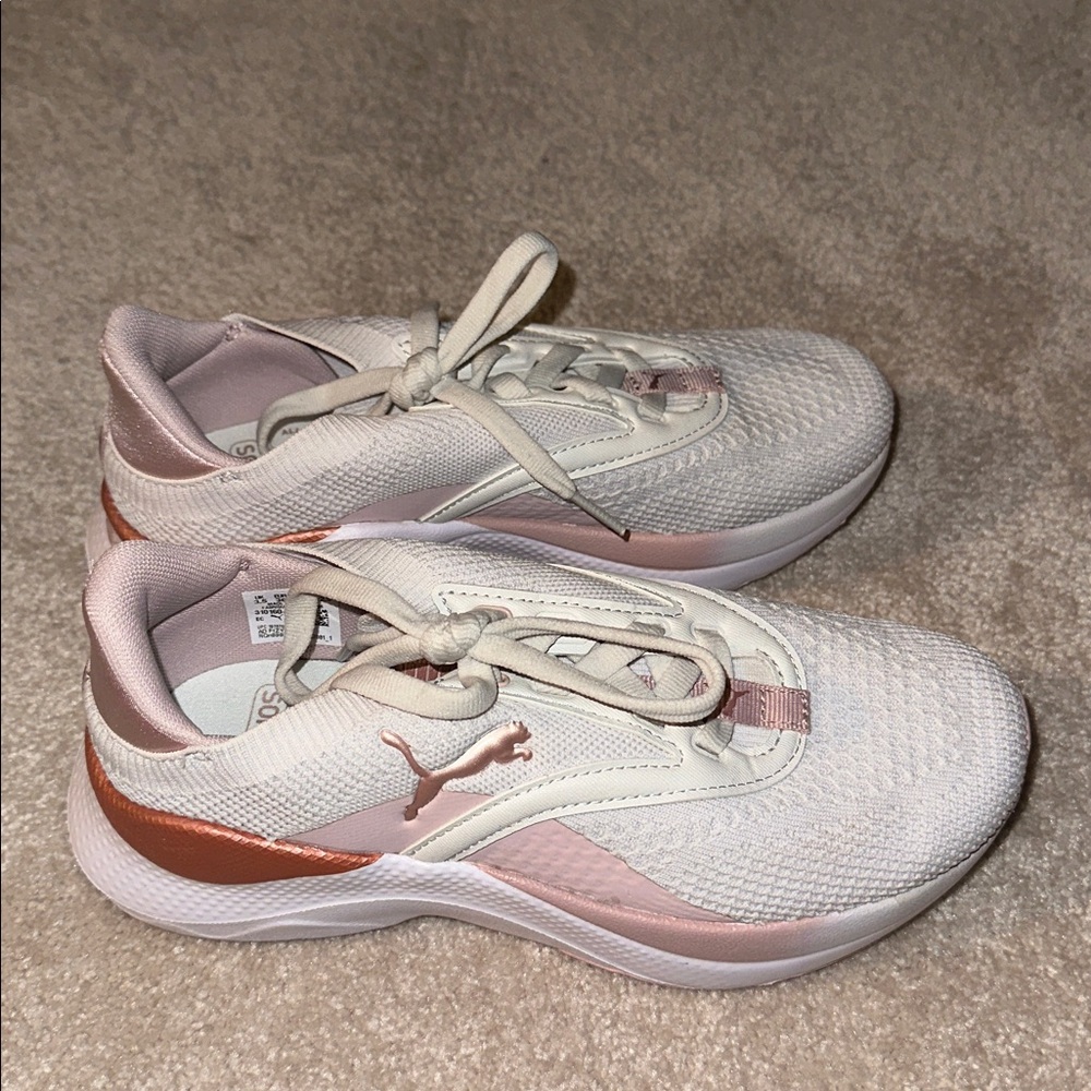 Puma Women's SoftRide Mayve White & Blush Athletic Sneakers - Picture 3 of 4